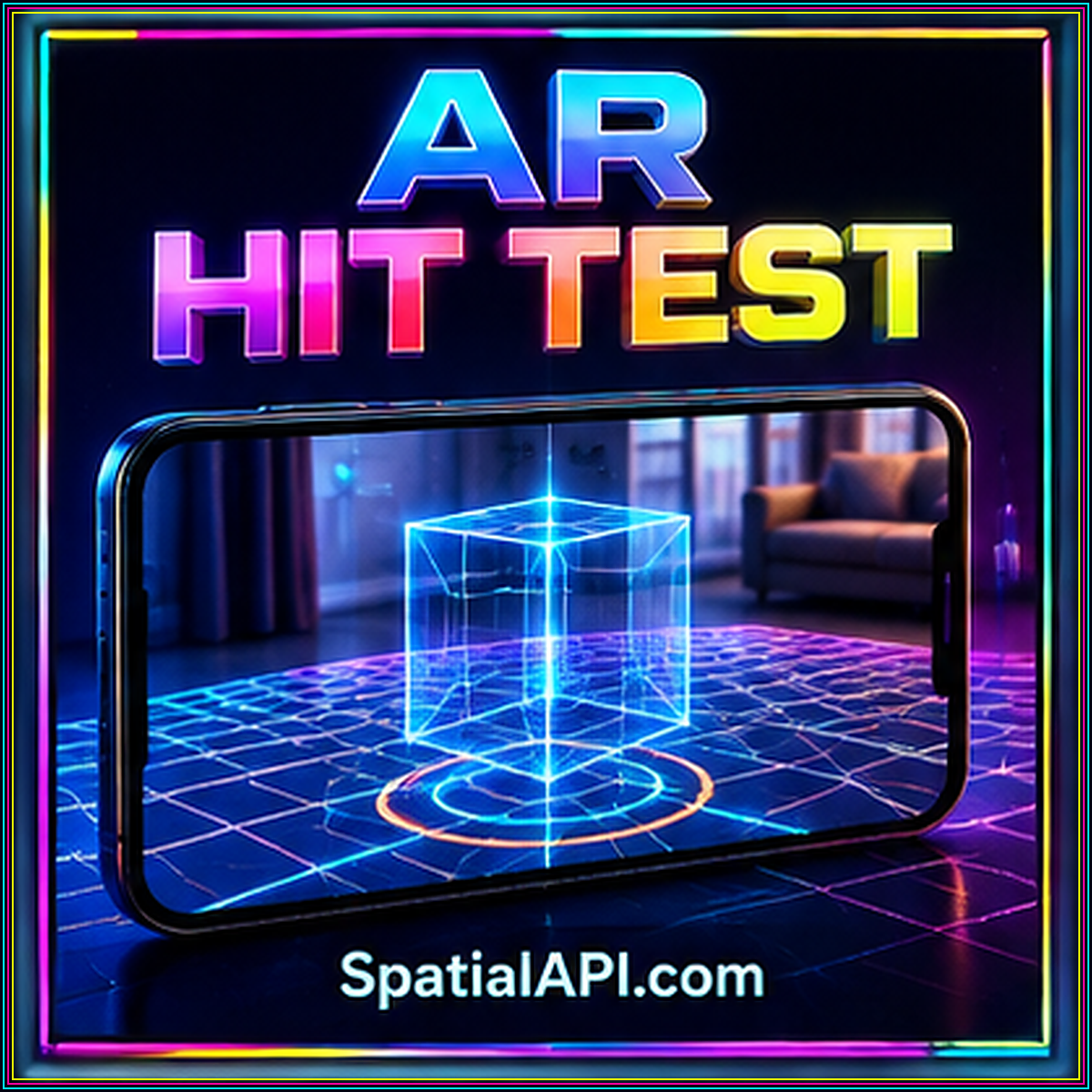 Ar Hit Testing — neon 3D typography, SpatialAPI.com