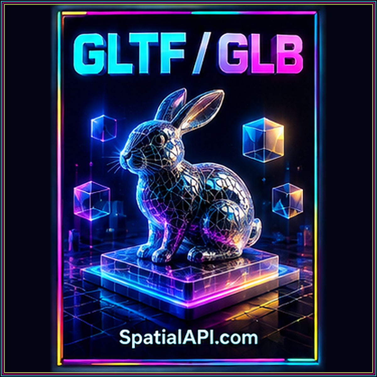 Gltf Glb Assets — neon 3D typography, SpatialAPI.com