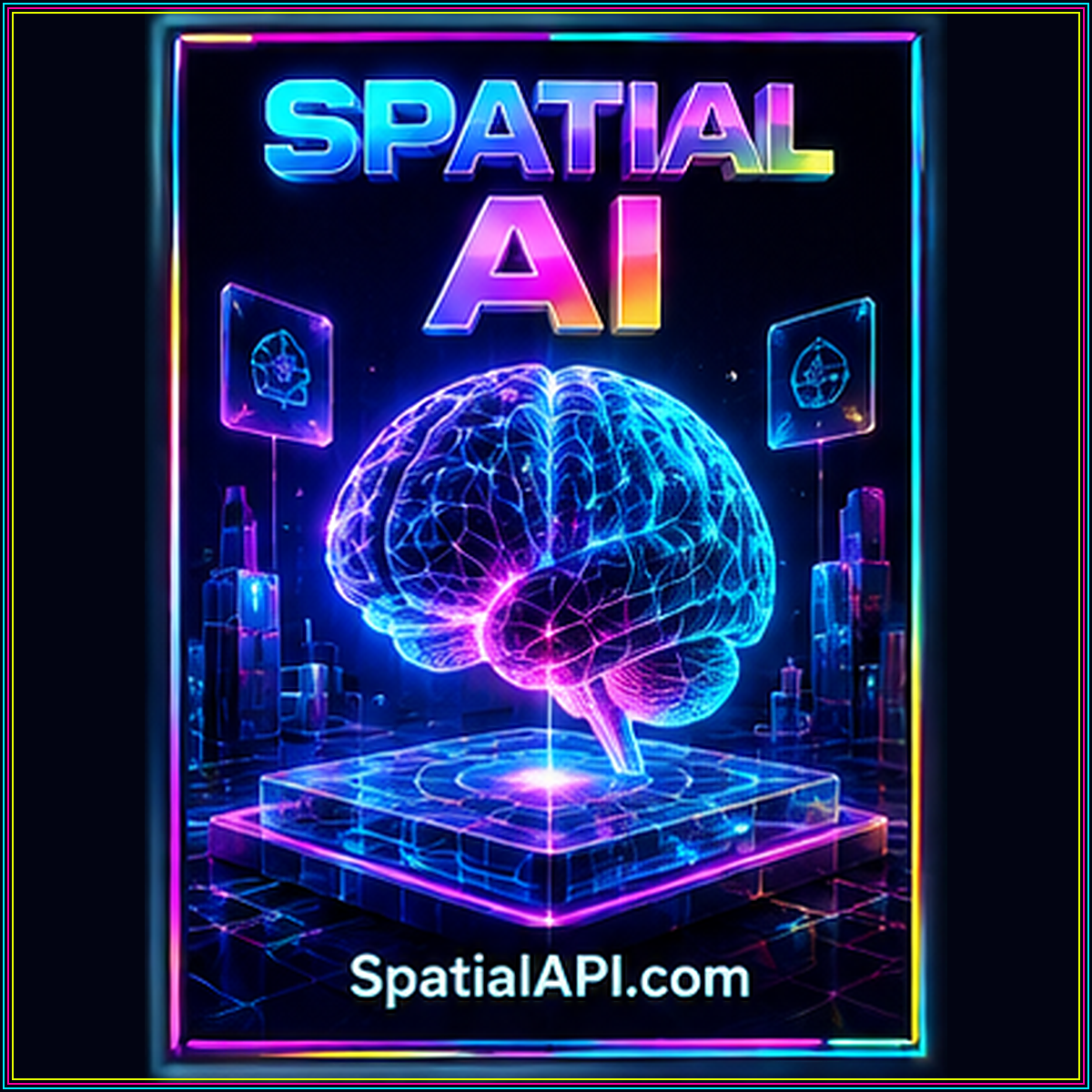Spatial Ai Scene Understanding — neon 3D typography, SpatialAPI.com